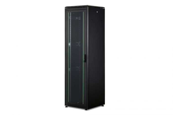 Шафа DIGITUS 19", 42U, Network Unique, перфоровані двері, 600x800 мм, 1200кг максимально, чорна