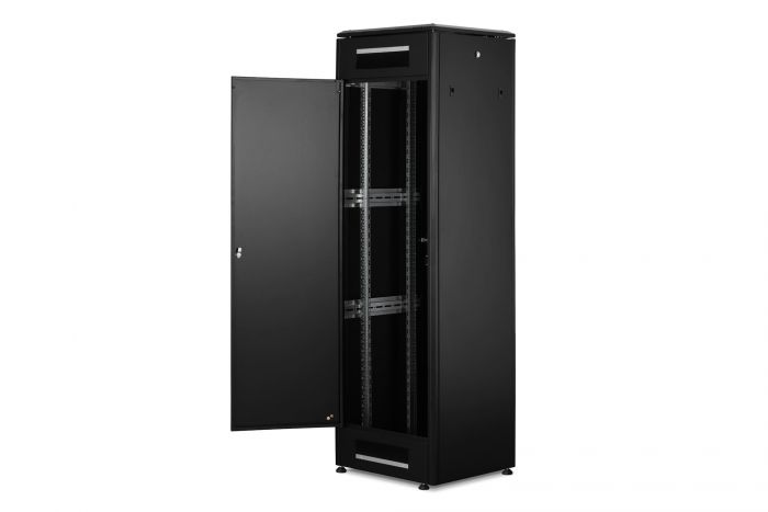 Шафа DIGITUS 19", 42U, Network Unique, перфоровані двері, 600x800 мм, 1200кг максимально, чорна