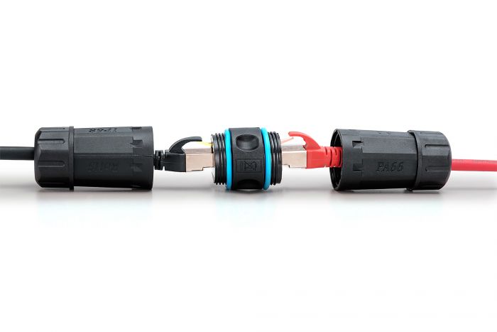 Конектор DIGITUS CАТ 6A RJ45-RJ45, STP, outdoor IP68