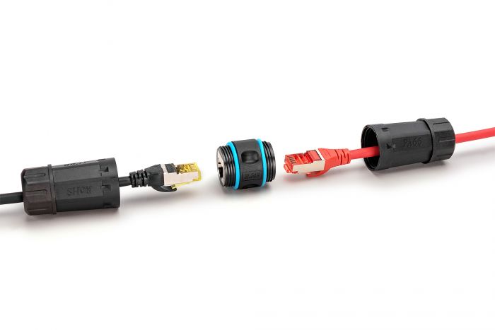 Конектор DIGITUS CАТ 6A RJ45-RJ45, STP, outdoor IP68