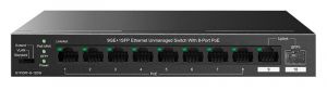 Комутатор TENDA TEG1110PF-8-120W 8xGE PoE, 1xGE, 1xSFP, Некерований