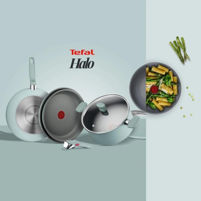 Сковорода Tefal Halo EUCALYPTUS, 20см, алюміній, бакеліт, сірий
