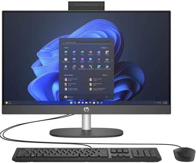 Комп'ютер персональний моноблок HP 240-G10 23.8" FHD IPS AG, Intel U5-125U, 16GB, F512GB, UMA, WiFi, кл+м, 3р, DOS, чорний
