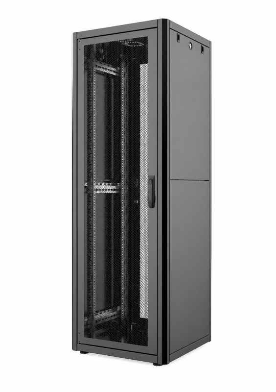 Шафа MIRSAN 19", 42U, GTN, перфоровані двері, 600x1000 мм, максимально 1000 кг, сіра