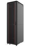 Шафа MIRSAN 19", 22U, GTV, скляні двері, 600x1000 мм, максимально 2000 кг, чорна