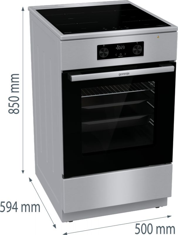 Плита Gorenje електрична індукційна, 70л, 50x60см, дисплей, IconLed, нерж