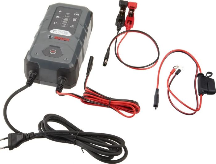 Зарядний пристрій Bosch C70, 12/24В, 14-300А·год, макс 10А, IP65 (0 189 911 070)