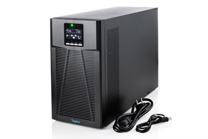 Джерело безперебійного живлення DIGITUS 2000VA/2000W, Tower, LCD, RJ45, RS232, USB, 8xC13