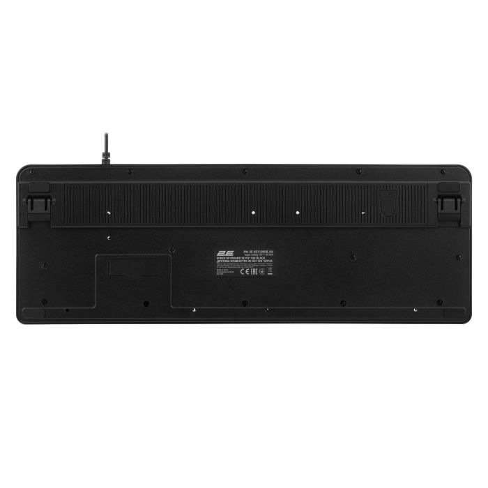 Клавіатура мембранна 2E KS1100 104key, 2xUSB HUB, USB-A, EN/UK, чорний