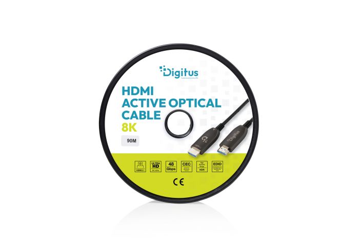 Кабель DIGITUS HDMI UHD 8K, AOC hybrid-fiber, type A M/M, 50м, чорний