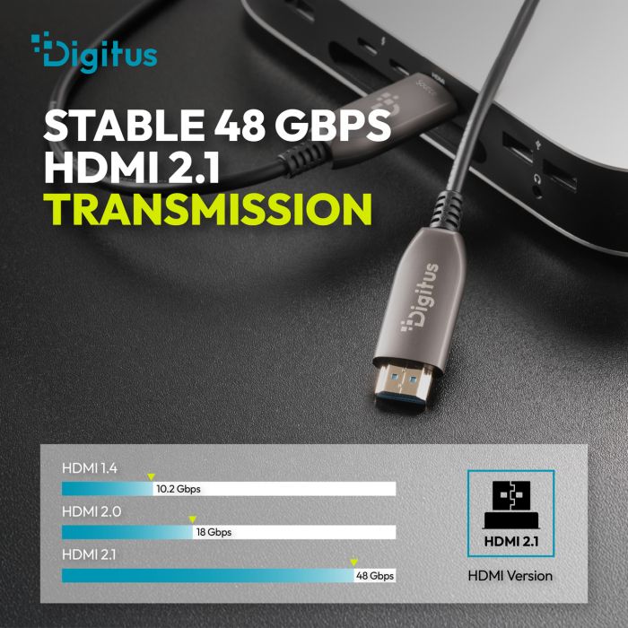 Кабель DIGITUS HDMI UHD 8K, AOC hybrid-fiber, type A M/M, 40м, чорний