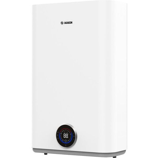 Водонагрівач електр. BOSCH плаский слім Tronic 5500iT, 100л, 1.5кВт, ун. монтаж, електр. кер-ння, Wi-Fi, B, білий