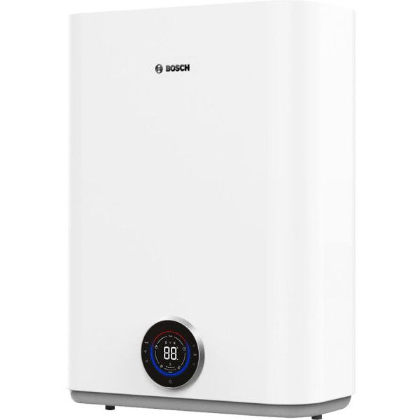 Водонагрівач електр. BOSCH плаский слім Tronic 5500iT, 80л, 1.5кВт, ун. монтаж, електр. кер-ння, Wi-Fi, B, білий
