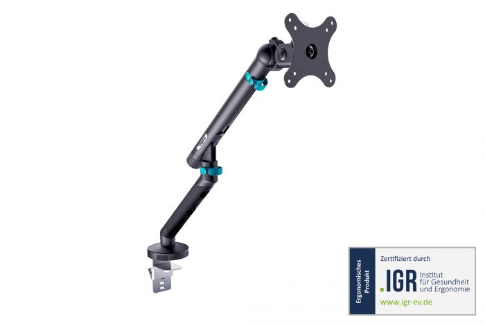 Кріплення DIGITUS Monitor Clamp, до 35"/10кг, з нахилом, поворотом, чорне