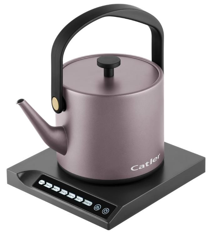 Електрочайник Catler 0.6л, Strix, заварник, нерж. сталь, підтримка температури, сенс. керув., рожевий