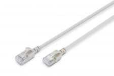 Патч-корд DIGITUS CAT 6a F-FTP Sliim, 0,3 м, AWG 32/7, Cu, LSZH, сірий