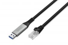 Кабель DIGITUS Ethernet USB-A - RJ45 CAT 6A S/FTP, 1 Gbit/s, 3m, LSZH