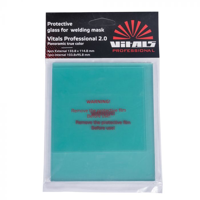 Скло захисне для маски зварювальника Vitals Professional 2.0 Panoramic true color комплект 5шт
