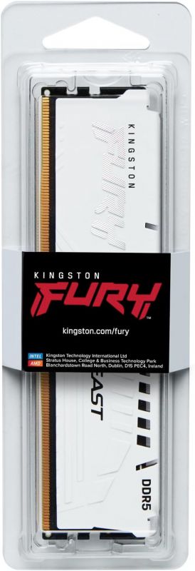 Пам'ять ПК Kingston DDR5  16GB 6000 FURY Beast EXPO Білий