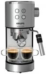 Кавоварка Krups ріжкова Virtuoso+ Tamping System 1л, мелена, ручний капучинатор, 15 бар, сірий