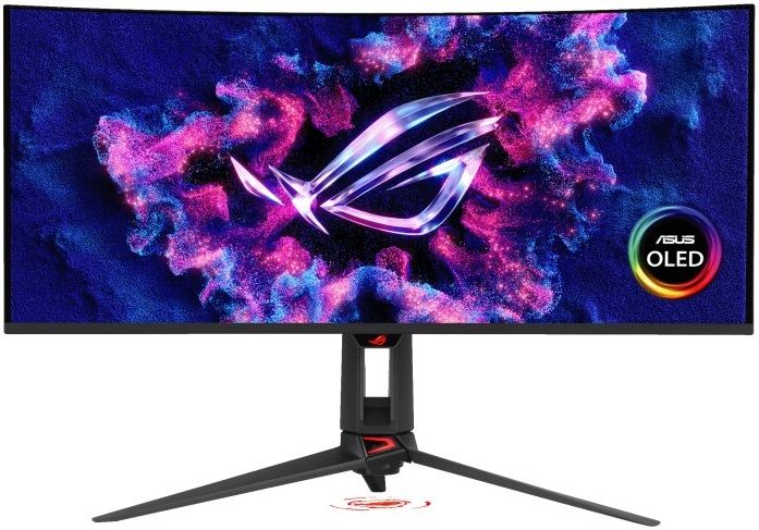 Монітор Asus 34" ROG Swift OLED PG34WCDN 2xHDMI, DP, USB-C, 3xUSB, Audio, QD-OLED, 3440x1440, 21:9, 360Hz, 0.03ms, DCI-P3 99%, CURVED, G-SYNC, FreeSync, HAS, HDR500