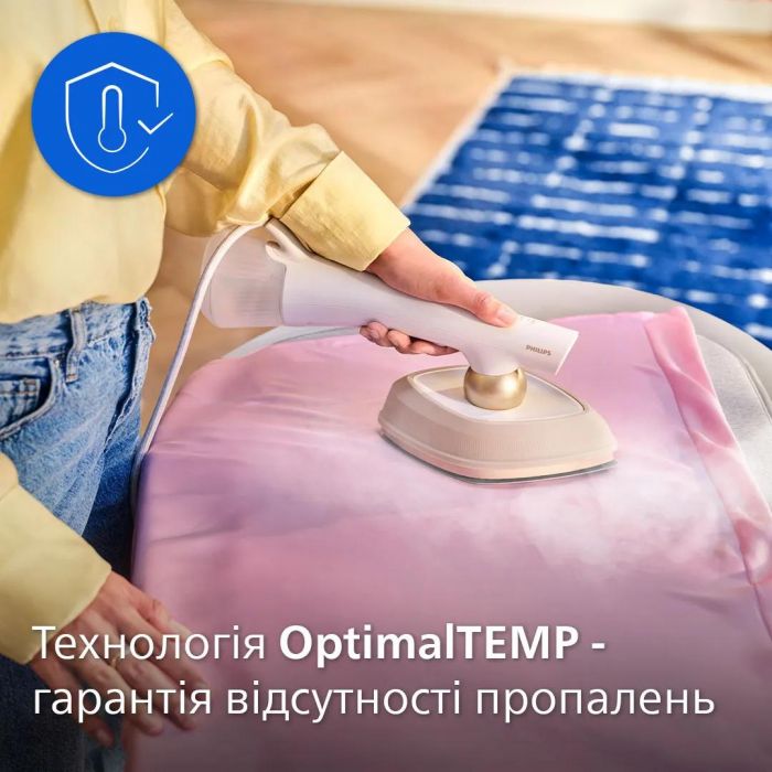 Відпарювач-праска Philips OneTurn, 1800Вт, 200мл, паровий удар -90гр, поворот для зміни типу девайса, алюміній, білий