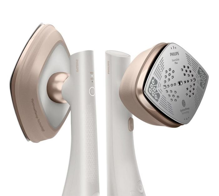 Відпарювач-праска Philips OneTurn, 1800Вт, 200мл, паровий удар -90гр, поворот для зміни типу девайса, алюміній, білий