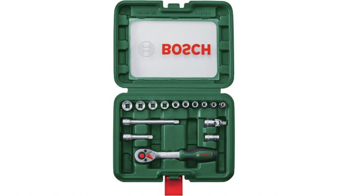 Набір торцевих головок Bosch, 1/4" з тріскачкою 15шт 0.574кг