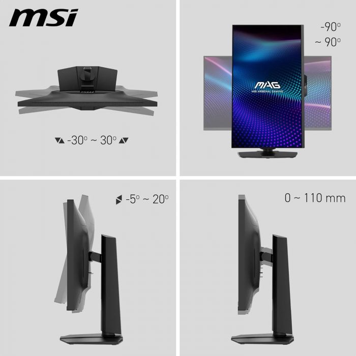 Монітор MSI 27" MAG 274QPF X30MV 2xHDMI, DP, Audio, miniLED, 2560x1440, 300Hz, 0.5ms, DCI-P3 97%, AdaptiveSync, Pivot, HDR1000