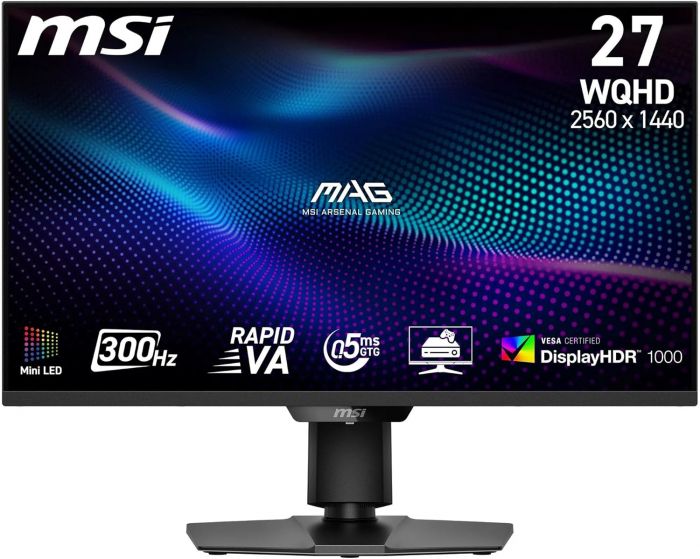 Монітор MSI 27" MAG 274QPF X30MV 2xHDMI, DP, Audio, miniLED, 2560x1440, 300Hz, 0.5ms, DCI-P3 97%, AdaptiveSync, Pivot, HDR1000