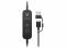 Гарнітура комп'ютерна стерео On-ear HP Poly Mission 625, USB-A, USB-C, 2 x Uni-mic, AI noise reduction, Teams, Zoom, Google Meet, чорний