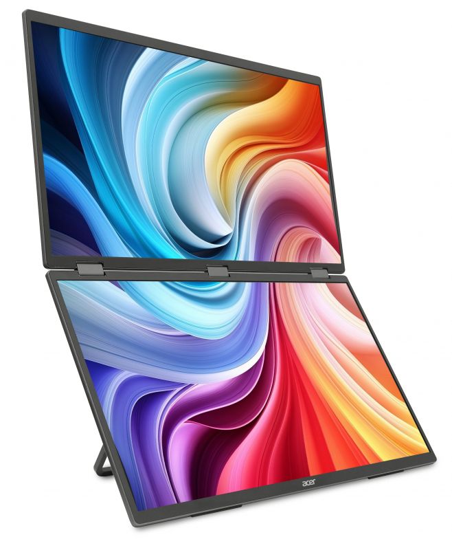 Монітор портативний Dual Portable Acer 18.5" PD193QEbmiuux miniHDMI, 2xUSB-C, MM, IPS, 100Hz, 4ms