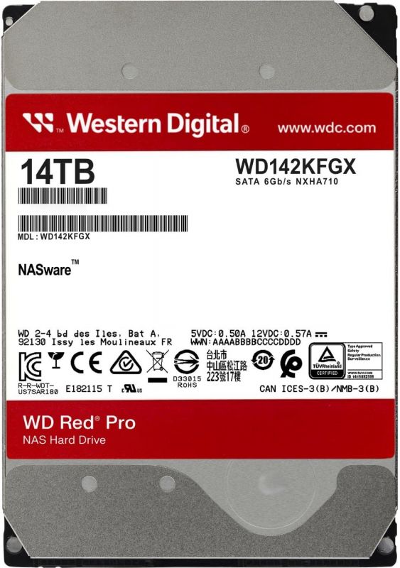 Жорсткий диск WD 14TB 3.5" 7200 512MB SATA Red Pro NAS