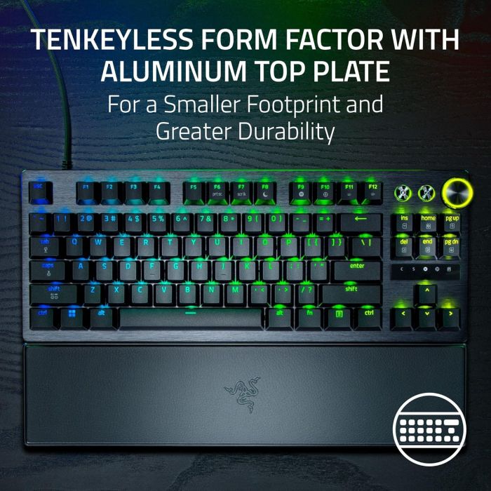 Клавіатура механічна Razer Huntsman V3 Pro TKL 8KHz, 84key, Analog Optical Switch Gen-2, USB-A, EN, RGB, чорний