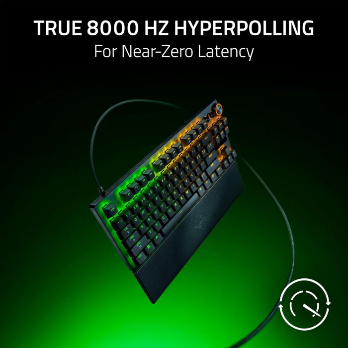 Клавіатура механічна Razer Huntsman V3 Pro TKL 8KHz, 84key, Analog Optical Switch Gen-2, USB-A, EN, RGB, чорний