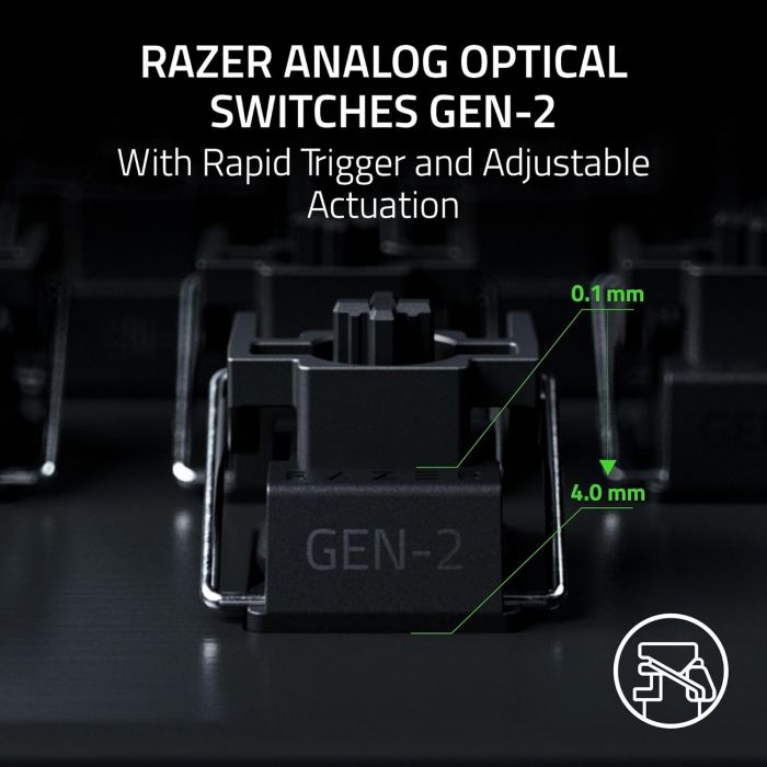 Клавіатура механічна Razer Huntsman V3 Pro TKL 8KHz, 84key, Analog Optical Switch Gen-2, USB-A, EN, RGB, чорний