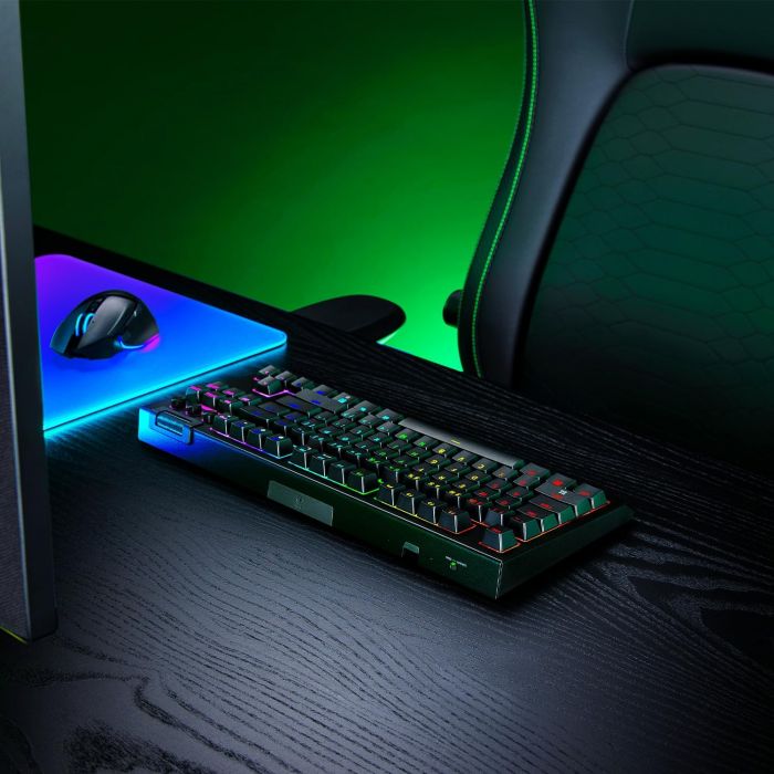 Клавіатура механічна Razer BlackWidow V4 TKL HyperSpeed, 87key, Orange Switch Gen-3, USB-A/WL/BT, EN, RGB, чорний