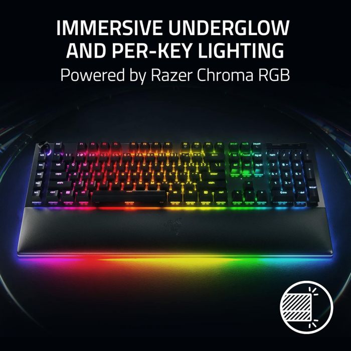 Клавіатура механічна Razer BlackWidow V4 Pro 104key, Yellow Switch, USB-A, EN, RGB, чорний