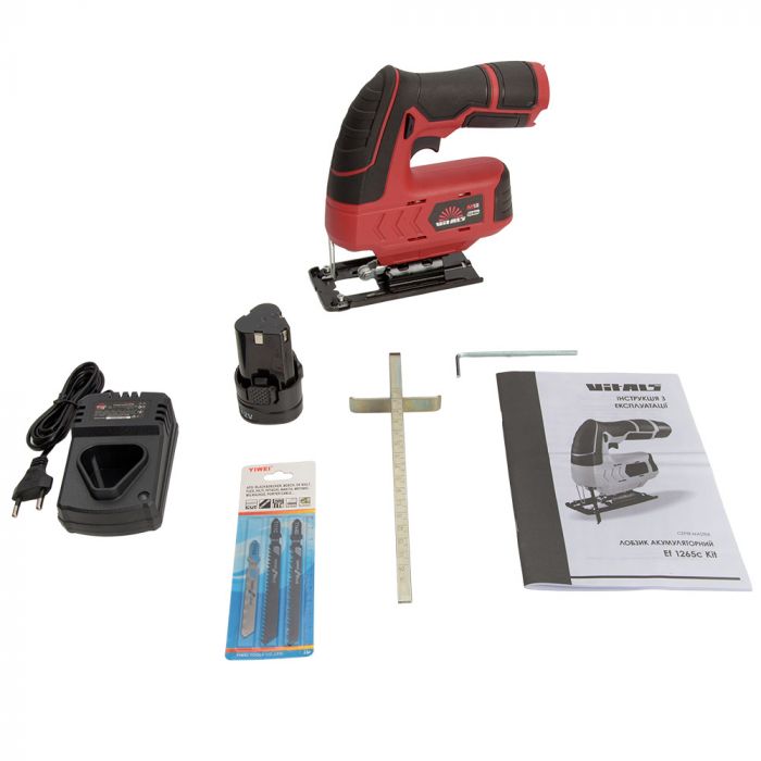 Лобзик акумуляторний Vitals Master Ef 1265c Kit 12В 1х2.0А·год 0-2200об/хв хід 19мм ЗП 1.04кг
