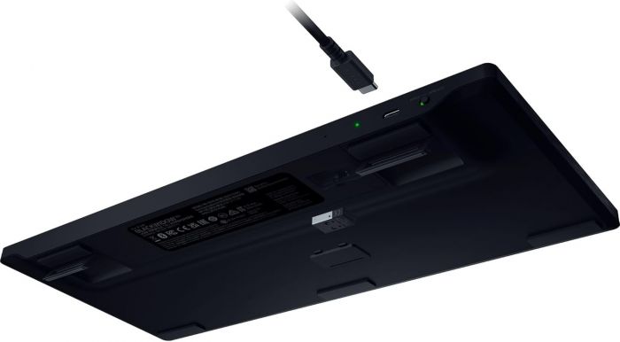 Клавіатура механічна Razer BlackWidow V4 Low-profile TKL HyperSpeed, 87key, Green Switch, USB-A/WL/BT, EN, RGB, чорний