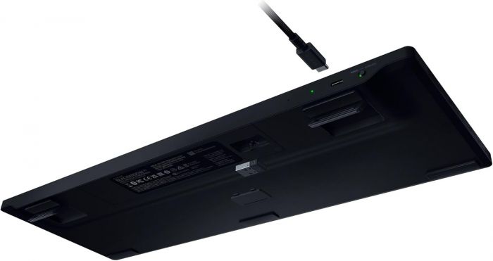 Клавіатура механічна BlackWidow V4 Low-profile HyperSpeed, 104key, Orange Switch, USB-A/WL/BT, EN, RGB, чорний
