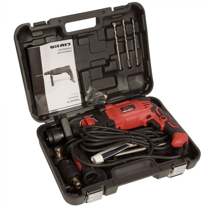 Перфоратор Vitals Master Ra 3010DSq 1050Вт 3Дж 0-5100уд/хв 0-1150об/хв SDS-plus кейс 5.6кг