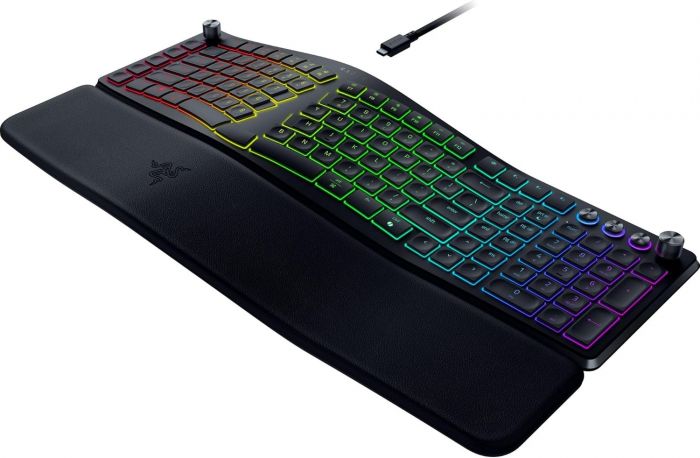 Клавіатура мембранна Razer Pro Type Ergo, 118key, USB-A/WL/BT, EN, RGB, чорний