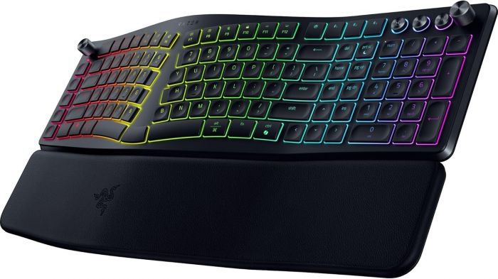 Клавіатура мембранна Razer Pro Type Ergo, 118key, USB-A/WL/BT, EN, RGB, чорний