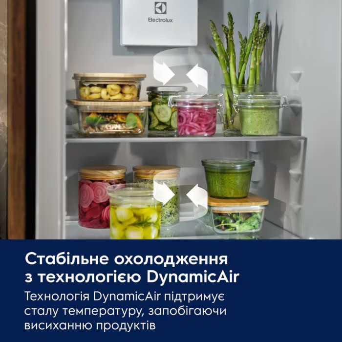 Холодильник Electrolux вбудований з нижн. мороз., 188x70х55, холод.відд.-284л, мороз.відд.-87л, 2дв., Е, Combi, інв., диспл внутр., зона св-ті, білий