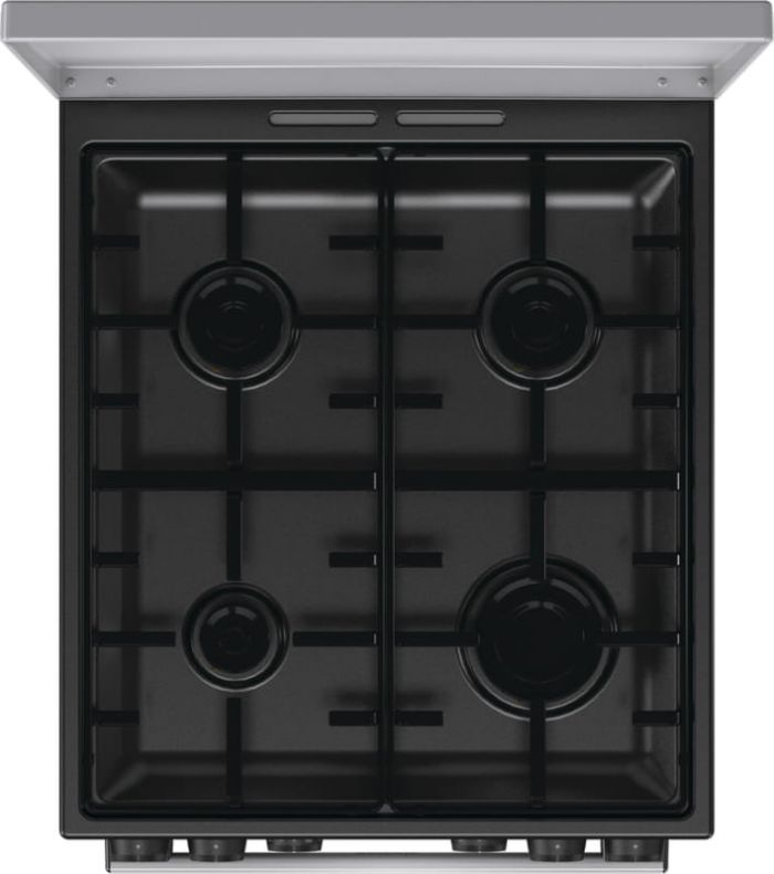 Плита Gorenje комбінована, 70л, 50x60см, металева кришка, дисплей, IconLed, емальовані, сірий