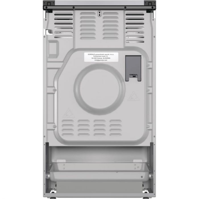Плита Gorenje комбінована, 70л, 50x60см, металева кришка, дисплей, IconLed, емальовані, сірий