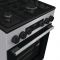 Плита Gorenje комбінована, 70л, 50x60см, металева кришка, дисплей, IconLed, емальовані, сірий