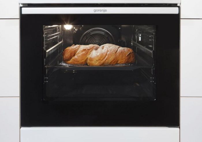 Плита Gorenje комбінована, 70л, 50x60см, дисплей, IconLed, газ на склі, чавун, нерж