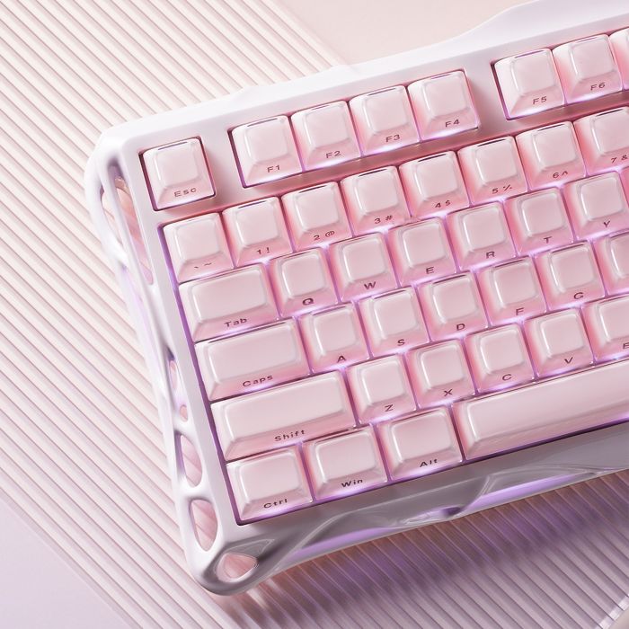 Клавіатура механічна GravaStar Mercury K1 80keys, GravaStar x Kailh Cheery Pink, EN, BT/WL/USB, Sakura Pink